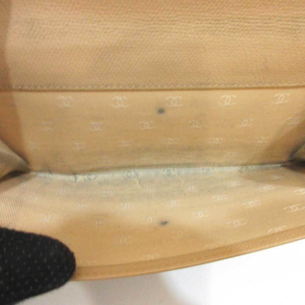 Chanel Coco Button Long Wallet Beige Light Brown - image 3